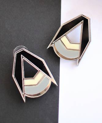 Minimal Stud Grey Acrylic Earring 1