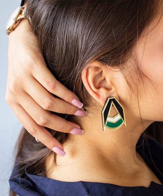 Minimal Stud Green Acrylic Earring 1
