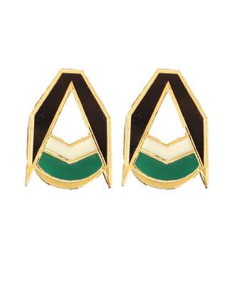 Minimal Stud Green Acrylic Earring 2