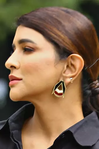 Minimal Stud Maroon Acrylic Earring