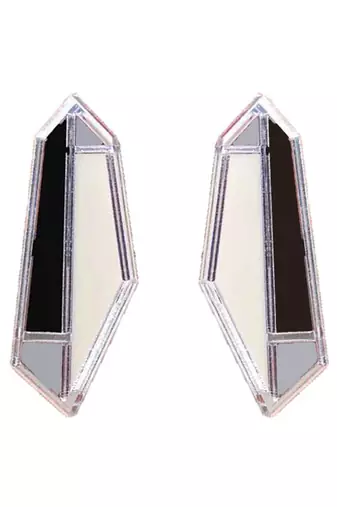 Statement Earwear Grey Acrylic Earring