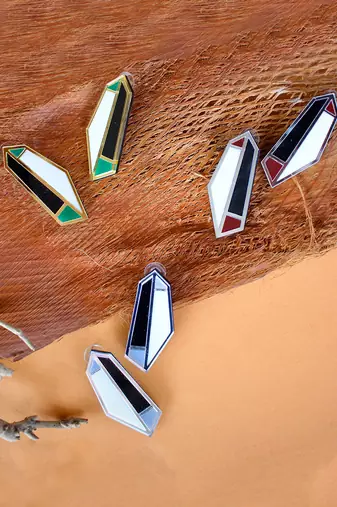 Statement Earwear Grey Acrylic Earring