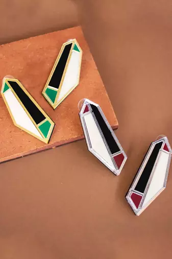 Statement Earwear Green Acrylic Earring