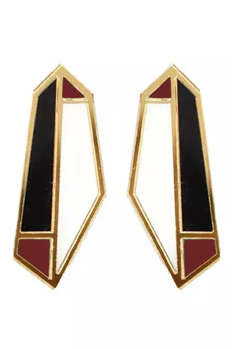 Statement Earwear Maroon Acrylic Earring