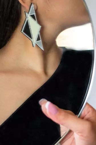 Mismatch Earwear Grey Acrylic Earring