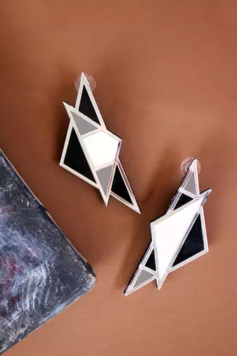 Mismatch Earwear Grey Acrylic Earring