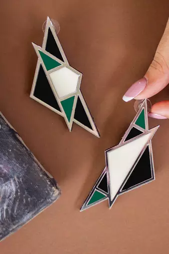 Mismatch Earwear Green Acrylic Earring