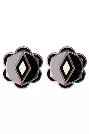 Flower Earwear Grey Acrylic Earring