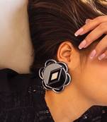 Flower Earwear Grey Acrylic Earring