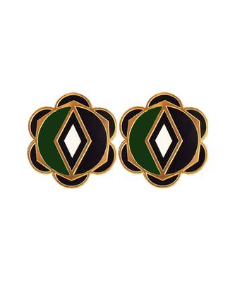 Flower Earwear Green Acrylic Earring 2