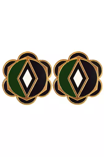 Flower Earwear Green Acrylic Earring