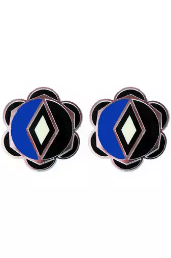 Flower Earwear Blue Acrylic Earring