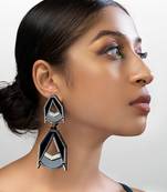 Double Drop Earwear Grey Acrylic Earring