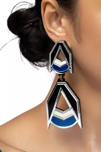 Double Drop Earwear Blue Acrylic Earring