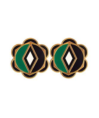 Flower Earwear Green Acrylic Earring 1