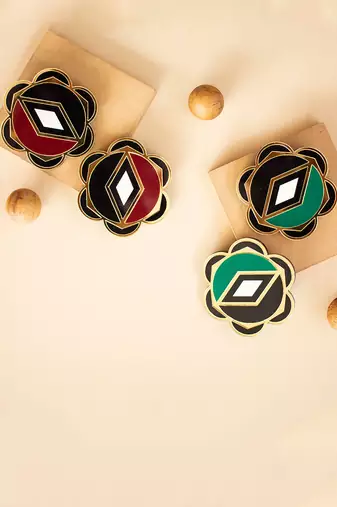 Flower Earwear Brown Acrylic Earring