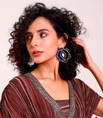 Flower Earwear Blue Acrylic Bangle