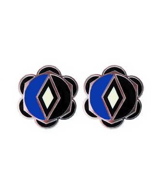 Flower Earwear Blue Acrylic Bangle 2
