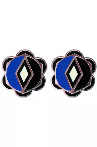 Flower Earwear Blue Acrylic Bangle