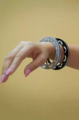 Stackable Bangles Grey Acrylic Bangle