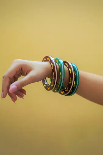 Stackable Bangles Green Acrylic Bangle