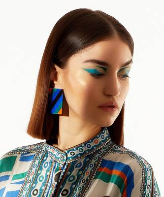 Multi Coloured Earwer Acrylic Earring 1