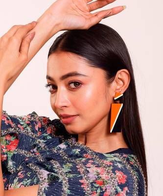 Rectangular Double Drop Earwear  Acrylic Earring 1