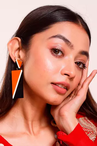 Rectangular Double Drop Earwear  Acrylic Earring