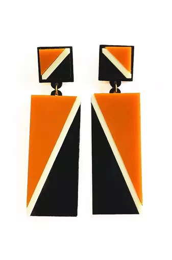 Rectangular Double Drop Earwear  Acrylic Earring