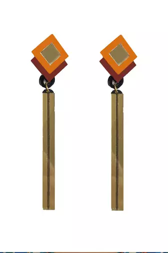 Four Sided Stud Dangler Acrylic Earring