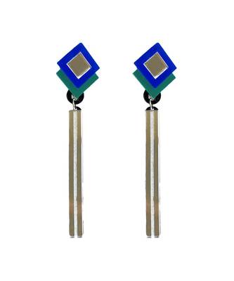 Four Sided Stud Dangler Acrylic Earring 2
