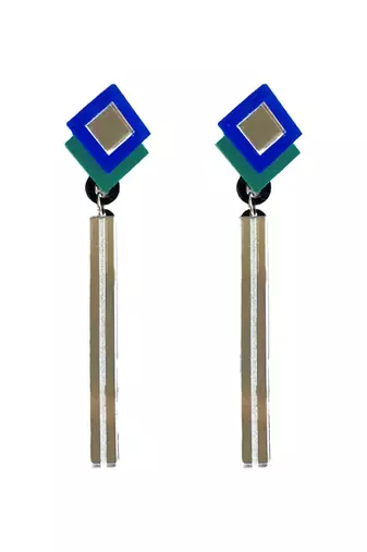 Four Sided Stud Dangler Acrylic Earring