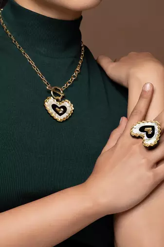 Geomatric Heart Ring