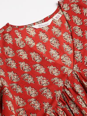 Red printed cotton cotton-tops 2