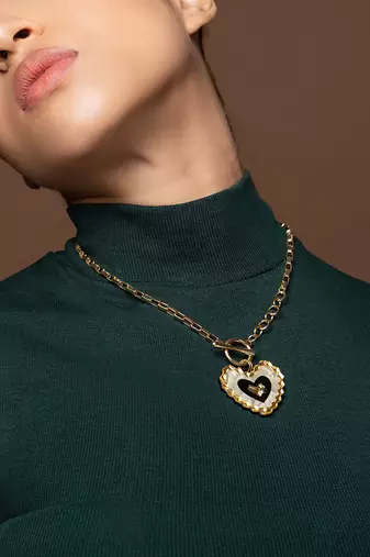 Geomatric Heart Toggle Link Neckwear