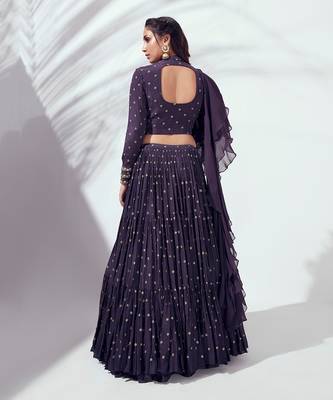 Purple Soft Organza Lehenga 2