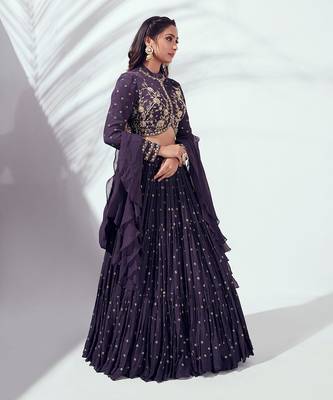 Purple Soft Organza Lehenga 3
