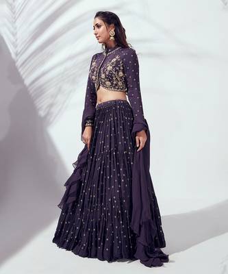 Purple Soft Organza Lehenga 4
