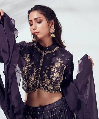 Purple Soft Organza Lehenga 5