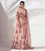 Blush Pink Georgette Crepe Lehenga