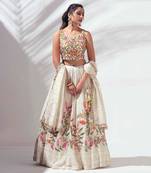 Ivory Georgette Lehenga