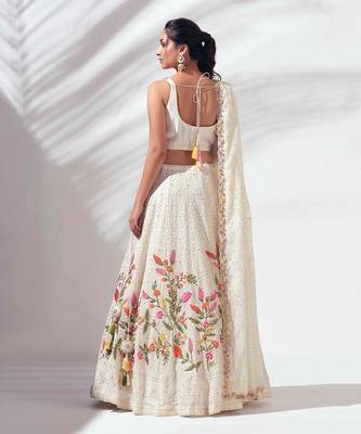 Ivory Georgette Lehenga 2