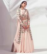Pink Georgette Crepe Lehenga