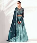 Sea Green Georgette Crepe Lehenga