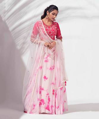Pink Silk Lehenga 1