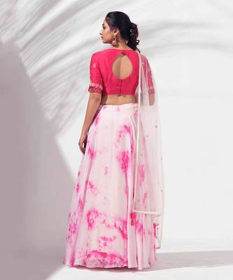 Pink Silk Lehenga 2