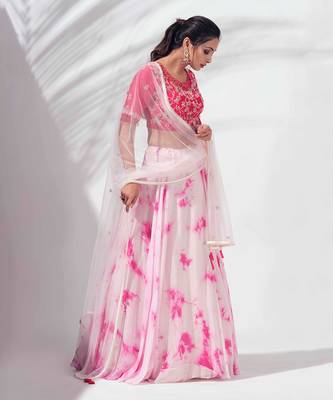 Pink Silk Lehenga 3
