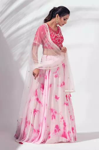 Pink Silk Lehenga