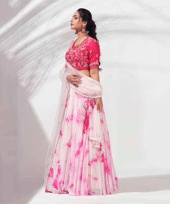 Pink Silk Lehenga 4