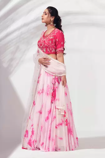 Pink Silk Lehenga